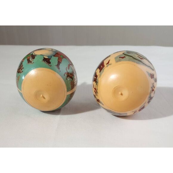 Vintage Christmas ornaments set of two, scenery - Picture 3 of 5